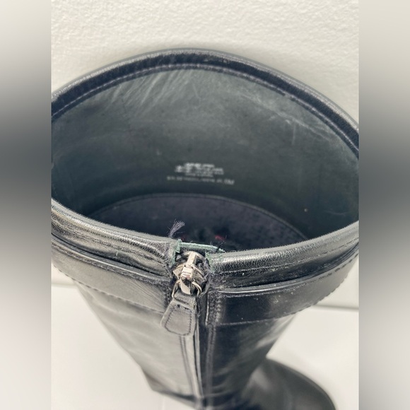 TORY BURCH Grace Black Knee-High Leather Riding Boots - Picture 6 of 12